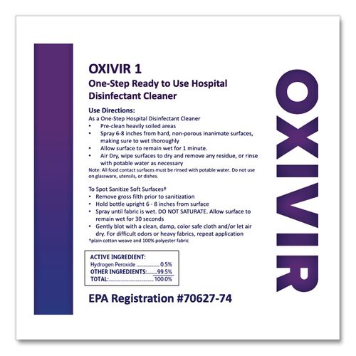 Image of Diversey 100823906 Oxivir TB Disinfectant Wipes Refill, 11 x 12, Unscented, White, 160 Wipes/Refill Pouch, 4 Refill Pouches/Carton