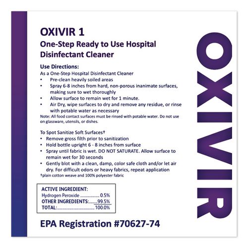 Image of Diversey 100850923 Oxivir 1 Wipes, 1-Ply, 6 x 7, 160/Canister, 12 Canisters/Carton