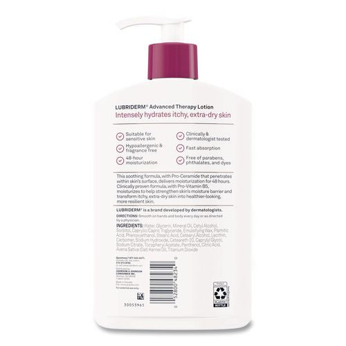 Image of Lubriderm® 48322EA Advanced Therapy Moisturizing Hand/body Lotion, 16 Oz Pump Bottle