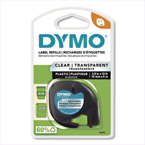 Image of DYMO® 16952 Letratag Plastic Label Tape Cassette, 0.5" X 13 Ft, Clear