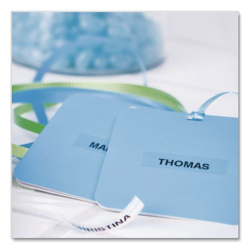 Image of DYMO® 2050824 LetraTag Plastic Label Tape Cassette, 0.5" x 13 ft, Black on Clear, 6/Pack