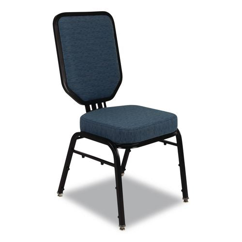 Image of NPS® 9684BG2 Flex-Back Banquet Chair, Supports Up to 500 lbs, 18.6" Seat Height, Morticia Blue Lagoon Seat/Back, Black Base, 2/Pack