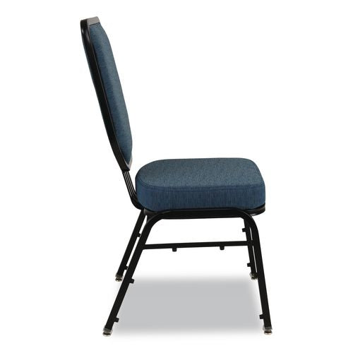 Image of NPS® 9684BG2 Flex-Back Banquet Chair, Supports Up to 500 lbs, 18.6" Seat Height, Morticia Blue Lagoon Seat/Back, Black Base, 2/Pack