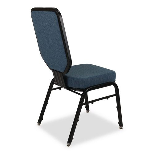 Image of NPS® 9684BG2 Flex-Back Banquet Chair, Supports Up to 500 lbs, 18.6" Seat Height, Morticia Blue Lagoon Seat/Back, Black Base, 2/Pack