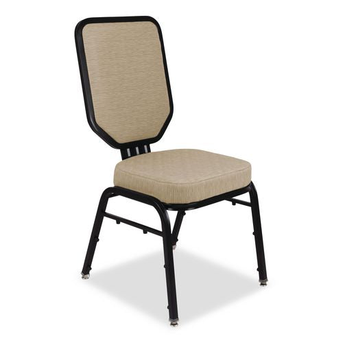 Image of NPS® 9688BG2 Flex-Back Banquet Chair, Supports Up to 500 lbs, 18.6" Seat Height, Morticia Taupe Seat/Back, Black Base, 2/Pack