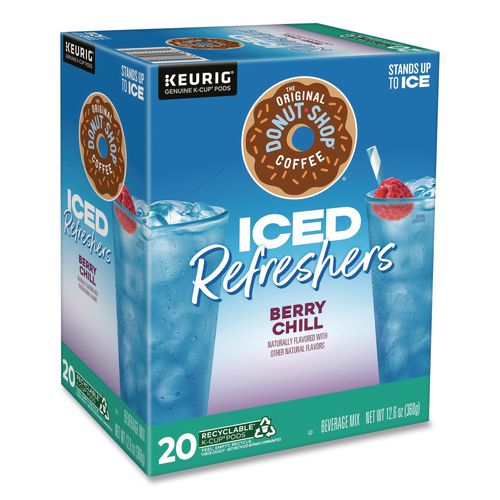 Image of The Original Donut Shop® 5000384762 ICED Refreshers K-Cup Pods, Berry Chill, 20/Box, 4 Boxes/Carton