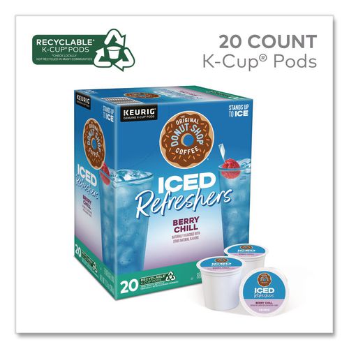 Image of The Original Donut Shop® 5000384762 ICED Refreshers K-Cup Pods, Berry Chill, 20/Box