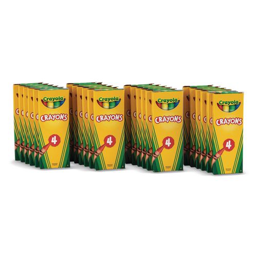 Image of Crayola® BSI 520083 Classic Color Cello Pack Party Favor Crayons, Regular Size, 0.31" x 3.63", 4 Assorted Colors, 4/Pack, 360 Packs/Carton