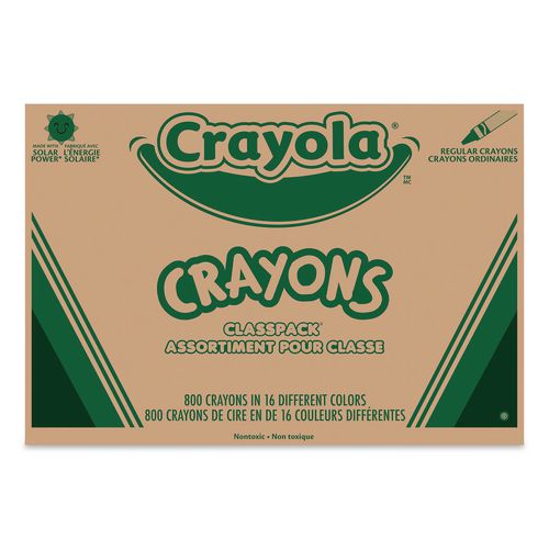 Image of Crayola® 528016 Classpack Crayons, Regular Size, 0.31" x 3.63", 16 Assorted Colors, 800/Box