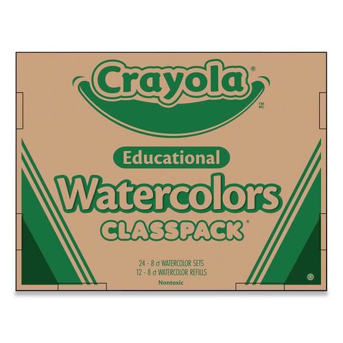 Image of Crayola® 53-8101 Watercolors, 8 Assorted Colors, Palette Tray, 36/carton