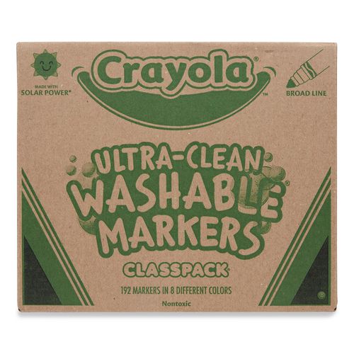 Image of Crayola® 588208 Ultra-Clean Washable Marker Classpack, Broad Bullet Tip, 8 Assorted Colors, 192/Pack