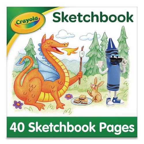 Image of Crayola® 99-3404 Wirebound Sketchbook, Animal Animations Gold/Green Cover, Unruled, (40) White 9 x 9 Sheets