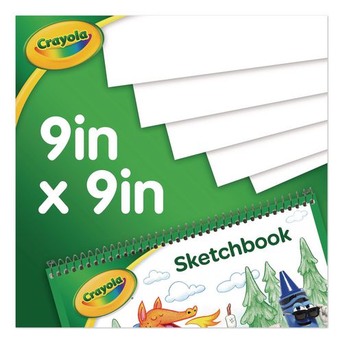 Image of Crayola® 99-3404 Wirebound Sketchbook, Animal Animations Gold/Green Cover, Unruled, (40) White 9 x 9 Sheets