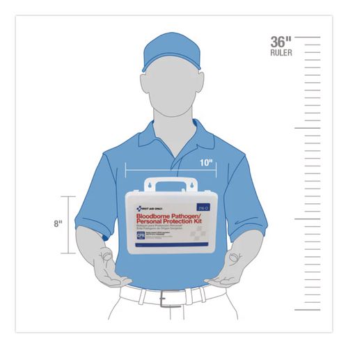 Image of First Aid Only 216-O Bloodborne Pathogen Spill Clean Up Kit With Cpr Pack, 31 Pieces, Plastic Case