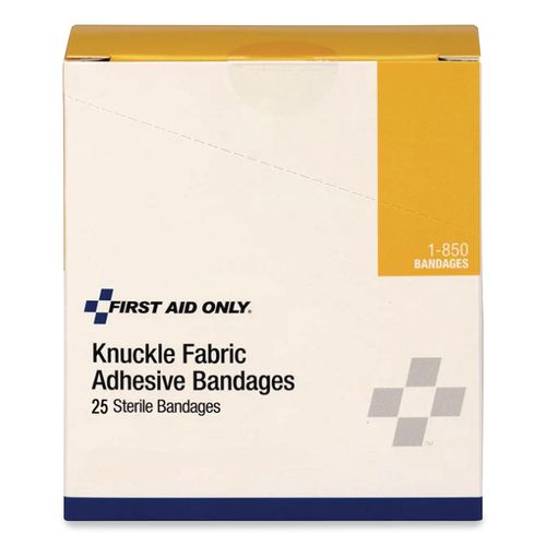 Image of First Aid Only 1-850 Heavy Woven Knuckle Bandages, Sterile, Individually Wrapped, 50/Box