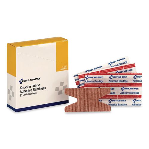 Image of First Aid Only 1-850 Heavy Woven Knuckle Bandages, Sterile, Individually Wrapped, 50/Box