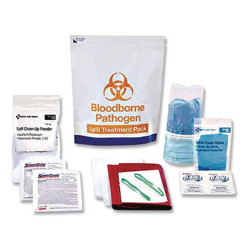 Image of First Aid Only 15-Piece Blood-Borne Pathogen Treatment Pack, 15 Pieces, Resealable Plastic Bag