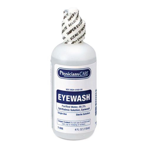 Image of PhysiciansCareÂ® by First Aid OnlyÂ® First Aid Refill Components Disposable Eye Wash, 4 Oz Bottle