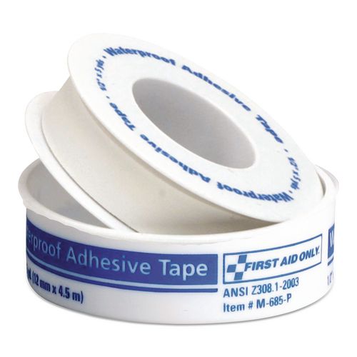 Image of First Aid Only 730014 Waterproof-Adhesive Medical Tape with Dispenser, Acrylic, 0.5" x 15 ft, White