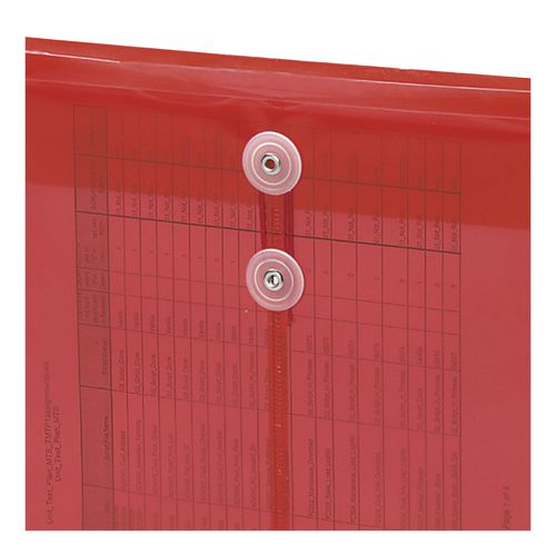 Image of Smead 89547 Poly String and Button Interoffice Envelopes, Open-End (Vertical), 9.75 x 11.63, Transparent Red, 5/Pack