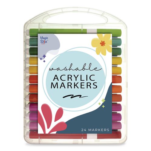 Image of The Pencil Grip Markers,Acrylic,Magic Stix,Washable,24/PK,Assorted