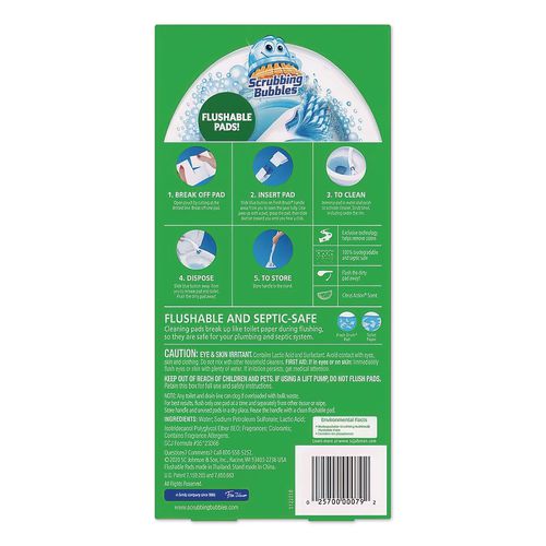 Image of Scrubbing Bubbles® 372342 Fresh Brush Toilet Cleaning System Starter Kit, 19" Wand, 4 Pads, Stand