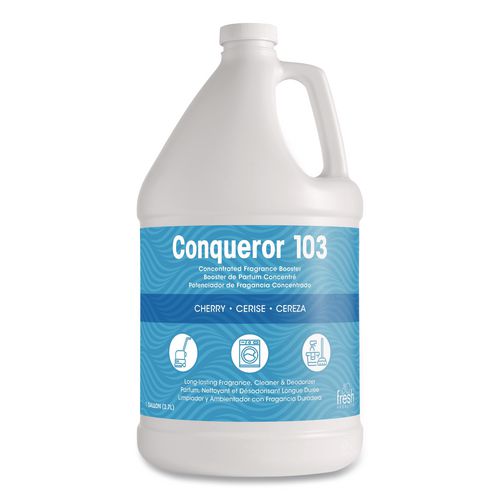 Image of Fresh Products 103G-F-000I004M-20 Conqueror 103 Odor Counteractant Concentrate, Cherry, 1 Gal Bottle, 4/carton