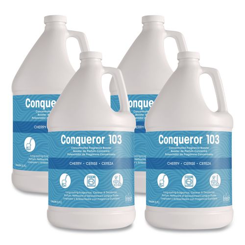 Image of Fresh Products 103G-F-000I004M-20 Conqueror 103 Odor Counteractant Concentrate, Cherry, 1 Gal Bottle, 4/carton