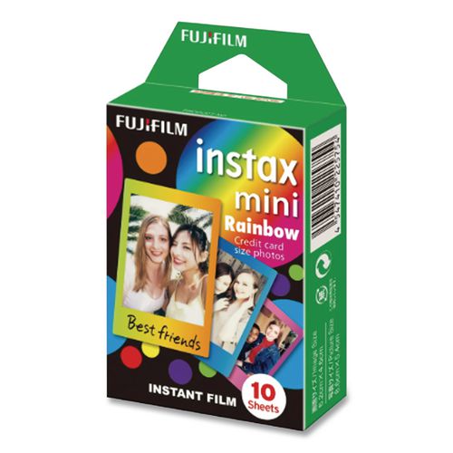 Image of Fujifilm 16437401 Instax Mini Rainbow Instant Film, 800 Asa, Color, 10 Sheets