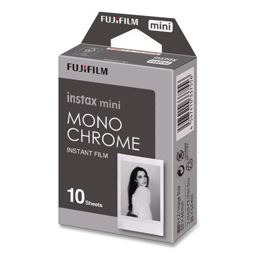 Image of Fujifilm 16531960 Monochrome Instax Film, Black And White, 10 Sheets