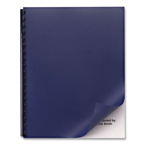 Image of Swingline® GBC® 25730 Solids Presentation Covers for Binding Systems, Plastic, Round Corners, 11 x 8.75, Navy, 25/Pack