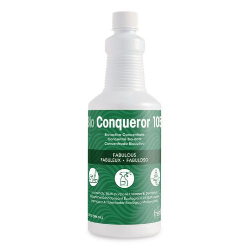 Image of Fresh Products 105Q-F-000I012M-11 Bio Conqueror 105 Enzymatic Odor Counteractant Concentrate, Fabulous, 32 oz Bottles, 12/Carton