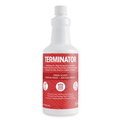 Image of Fresh Products TERMQ-F-000I012M-67 Terminator All-Purpose Cleaner/deodorizer With (2) Trigger Sprayers, 32 Oz Bottles, 12/carton