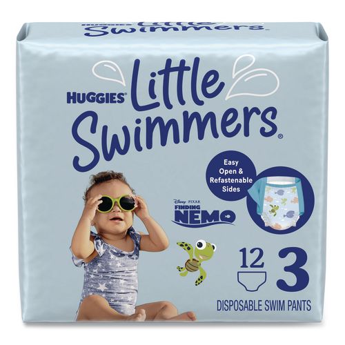 Image of Huggies® 18339 Little Swimmers, Size 3, 16 lbs to 26 lbs, 12/Pack, 8 Packs/Carton