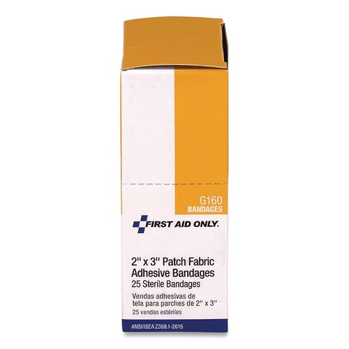 Image of First Aid Only G160 Heavy Woven Adhesive Bandages, Strip, 2 X 3, 25/box