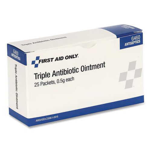 Image of First Aid Only G460 Triple Antibiotic Ointment, 0.03 Oz Packet, 25/box