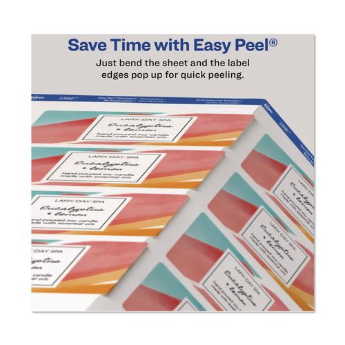 Image of Avery® 22890 Sure Feed Glossy Labels, 2 x 3, White, 8 Labels/Sheet, 10 Sheets Pack