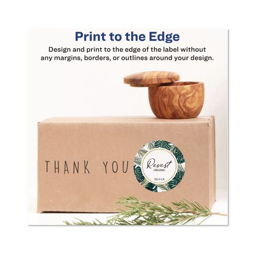 Image of Avery® 22891 Sure Feed Glossy Labels, 3" dia, White, 8 Labels/Sheet, 10 Sheets Pack