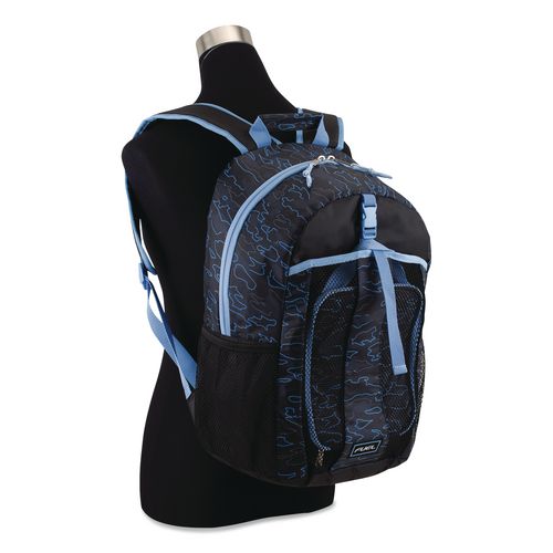 Image of FUEL 110592ST-OC2 Bijoux Deluxe Backpack and Lunch Bag Bundle, 15.5" Laptop Sleeve, 12" x 8" x 18.5" and 7.5" x 4.25" x 9", Black/Blue Camo