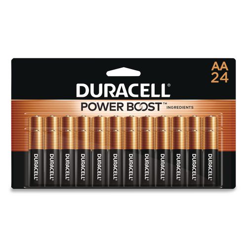 Image of Duracell® MN1500B240001 Power Boost Copper Top Alkaline AA Batteries, 24/Pack