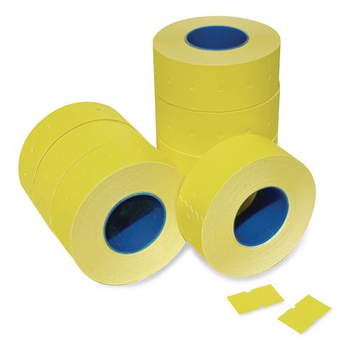 Image of Garvey® 2112-31510 Punch-Hole Lavel, 0.83 x 0.47, Yellow, 1,000/Roll, 8 Rolls/Pack