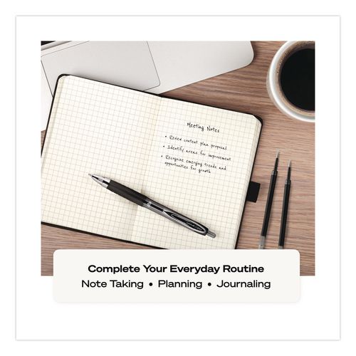 Image of uniball® 1960240 Signo 207 Gel Pen, Retractable, Fine 0.5 mm, Black Ink, Smoke/Black Barrel, 5/Pack