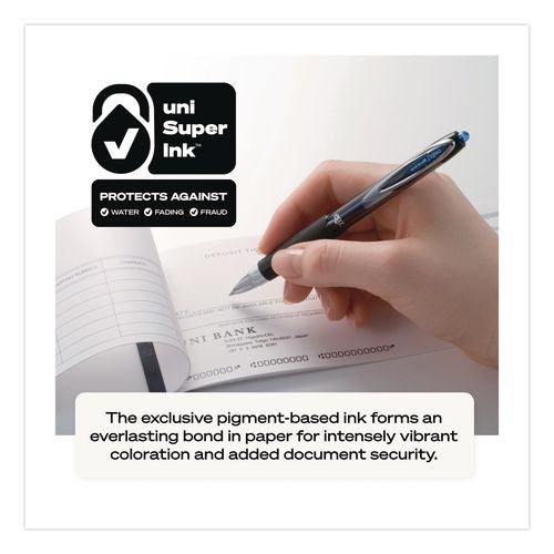 Image of uniball® 1960240 Signo 207 Gel Pen, Retractable, Fine 0.5 mm, Black Ink, Smoke/Black Barrel, 5/Pack