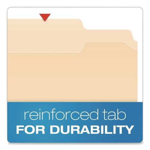 Image of Pendaflex® 24580 Manila Fastener Folders, 2/5-Cut Tab: Right of Center, Expands 0.75", 2 Fasteners, Letter Size, Manila, 50/Box
