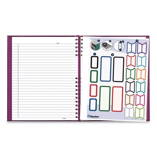 Image of Blueline® A10200.RAS NotePro Notebook, 1-Subject, Wide/Legal Rule, Dark Raspberry Cover, (100) 10.75 x 8.5 Sheets