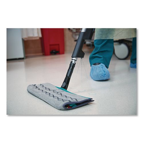 Image of Rubbermaid® Commercial 1863893 Executive Microfiber Single-Sided Flat Mop Frame, 3.5 x 17, Aluminum, Black/Silver
