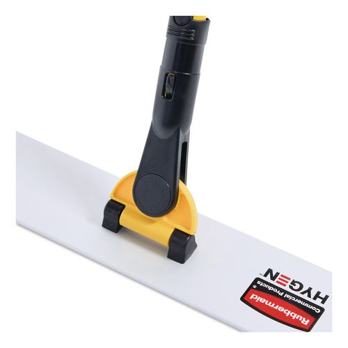 Image of Rubbermaid® Commercial HYGEN FGQ58000YL00 HYGEN Hall-Dusting Quick Connect Single-Sided Frame, 35 x 3, Aluminum, Yellow