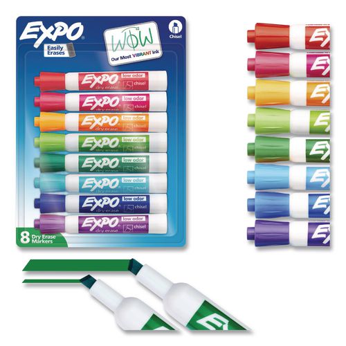 Image of EXPO® 1927524 Dry Erase Marker, Broad Chisel Tip, Assorted Colors, 8/pack