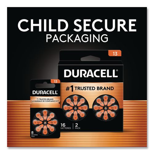 Image of Duracell® DA13B8 Hearing Aid Battery, #13, 8/pack