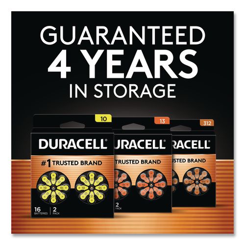 Image of Duracell® DA312B8ZM09 Hearing Aid Battery, #312, 8/pack